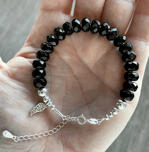 Pulsera Ágata Negra Ala