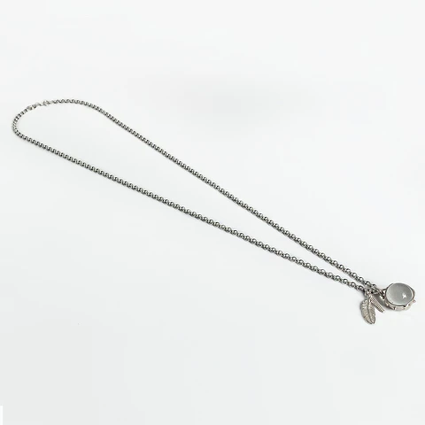 Collar Esfera Cuarzo Cristal Plumas