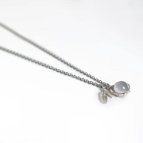 Collar Esfera Cuarzo Cristal Plumas