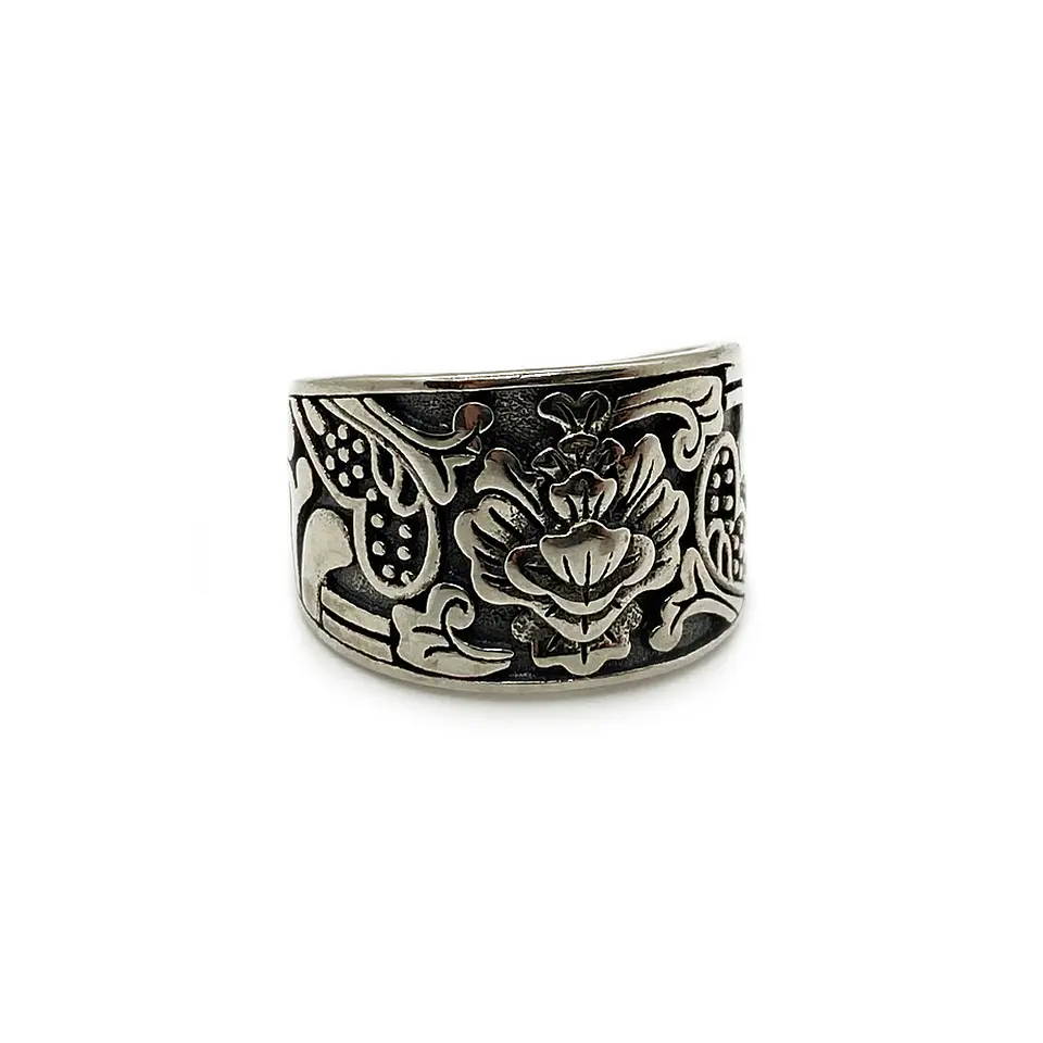 Anillo Bajo Relieve Lotus 4