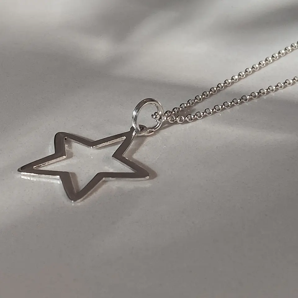 Collar Estrella Calada Argolla 2