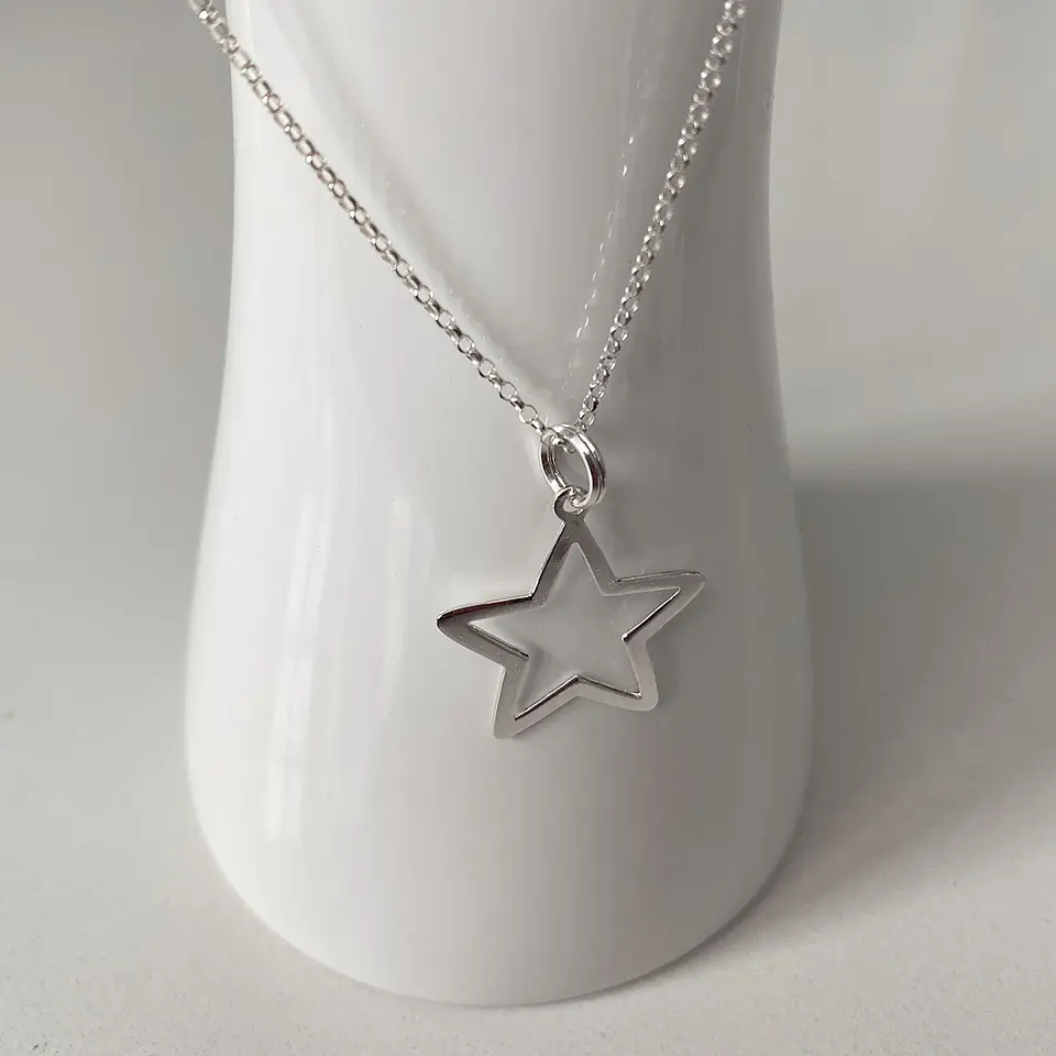 Collar Estrella Calada Argolla 3