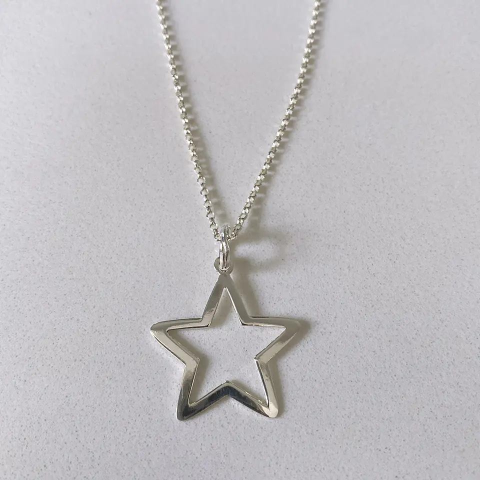 Collar Estrella Calada Argolla 4