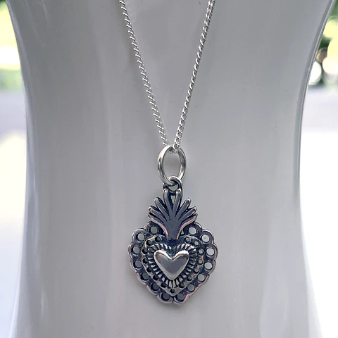 Conjunto Collar + Aros Corazón