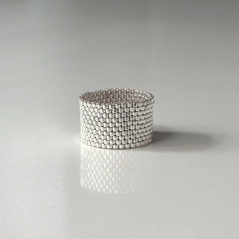 Anillo Miyuki Plata Grueso