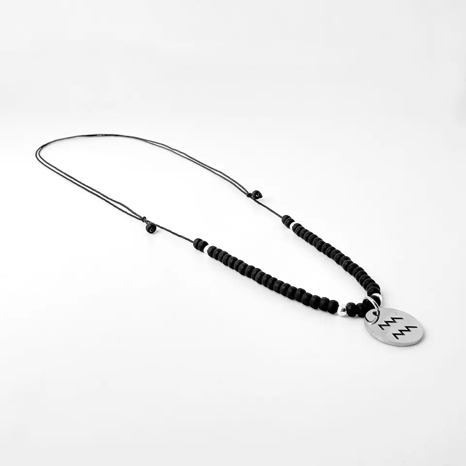 Collar Miyuki Signos Plateado 3