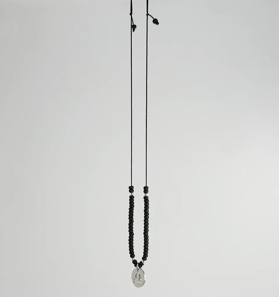 Collar Miyuki Signos Plateado 9