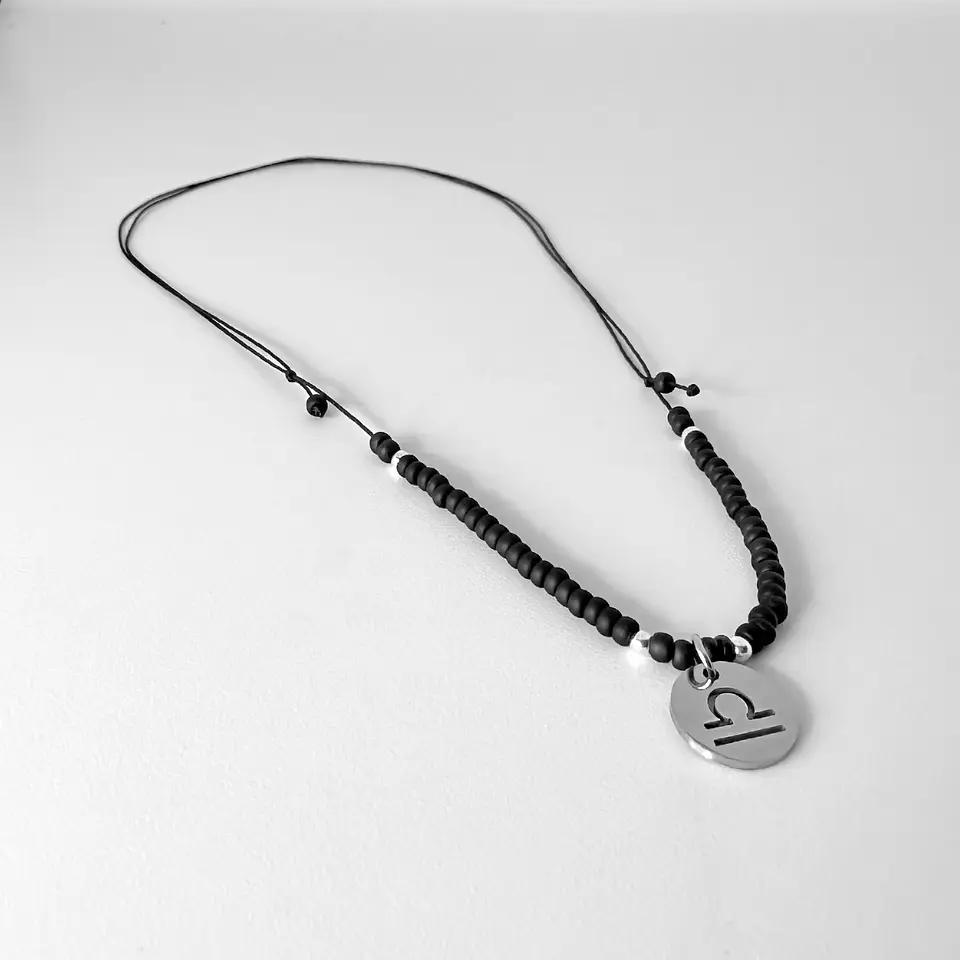 Collar Miyuki Signos Plateado 10