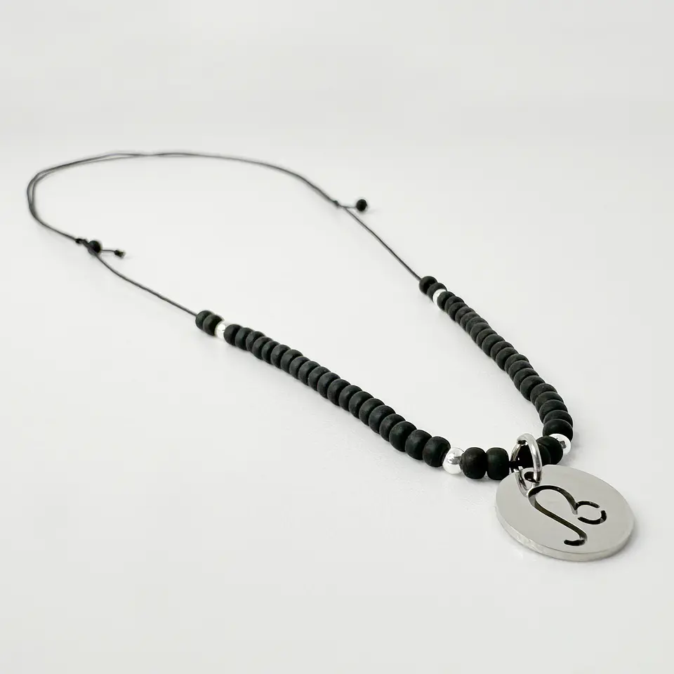 Collar Miyuki Signos Plateado 13