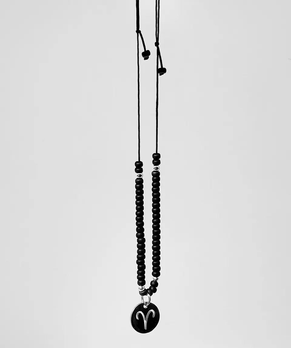Collar Miyuki Signos Plateado 16