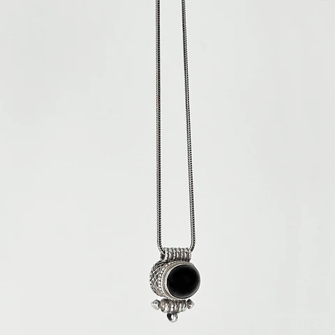 Collar Colgante Plata Ónix