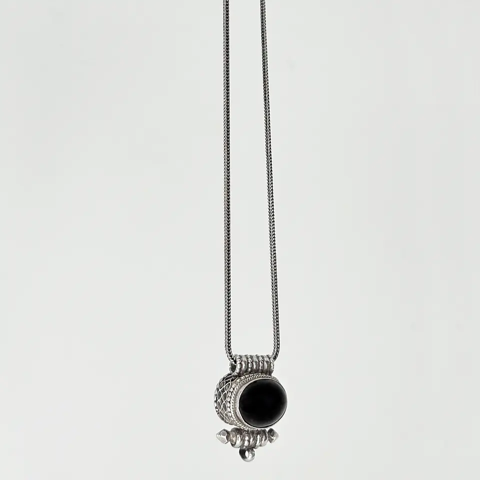 Collar Colgante Plata Ónix 2