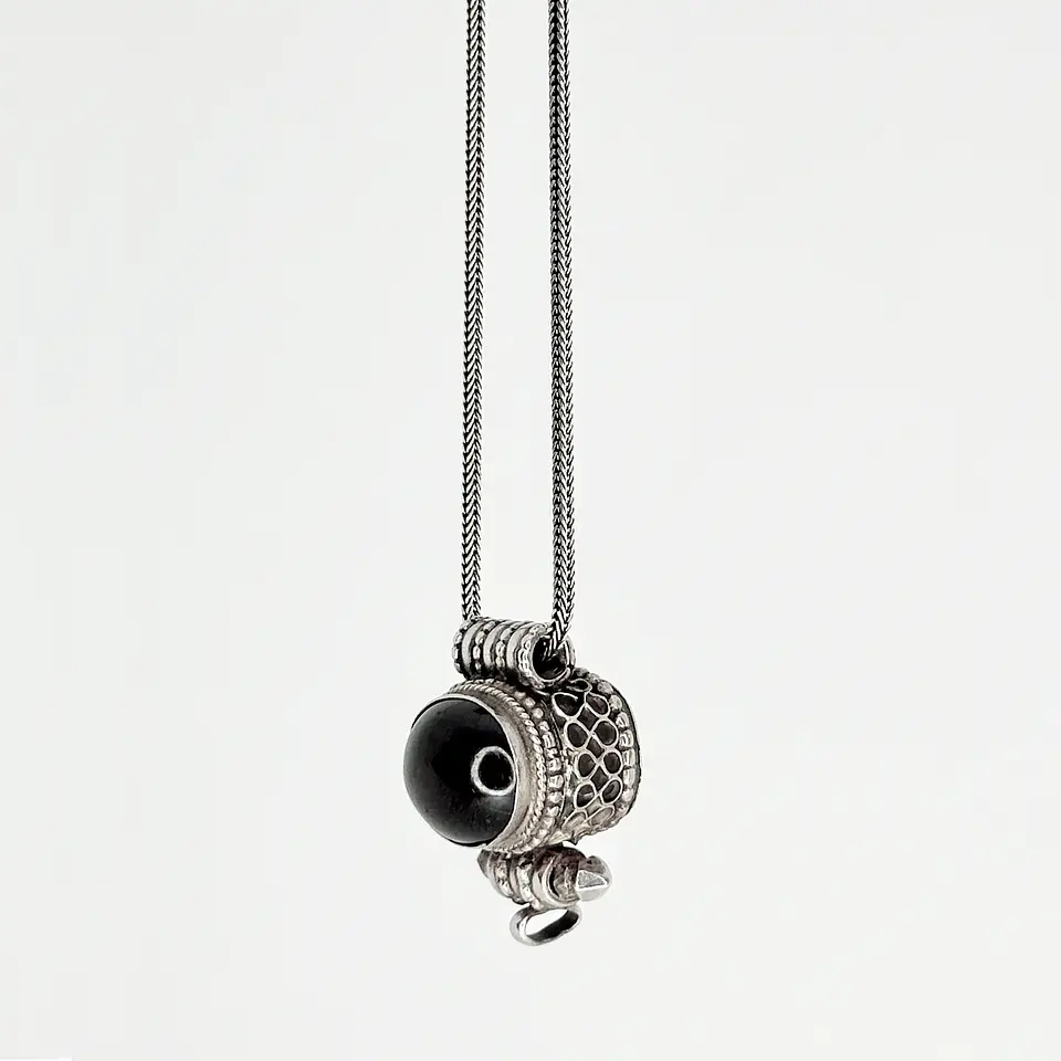 Collar Colgante Plata Ónix 1