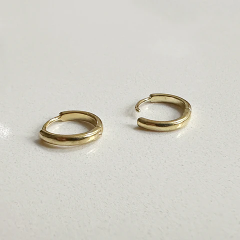 Aros Argolla Baño Oro 9mm