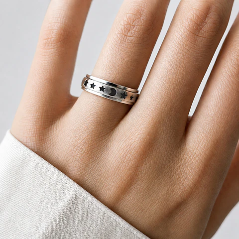 Anillo Estrellas Giratorio