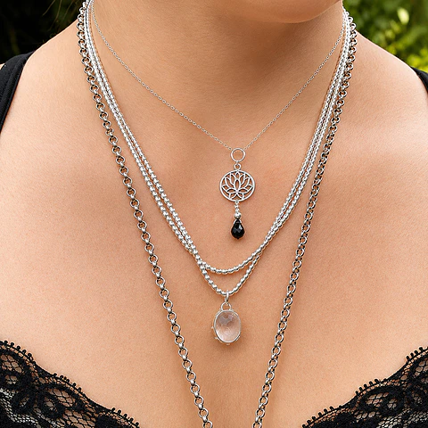 Collar Mostacillas Cuarzo