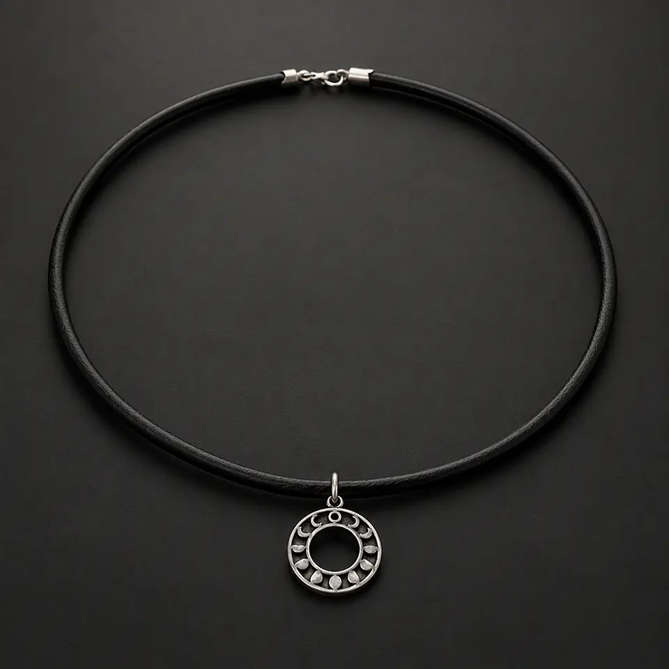 Collar Cuero Fase Lunar 3