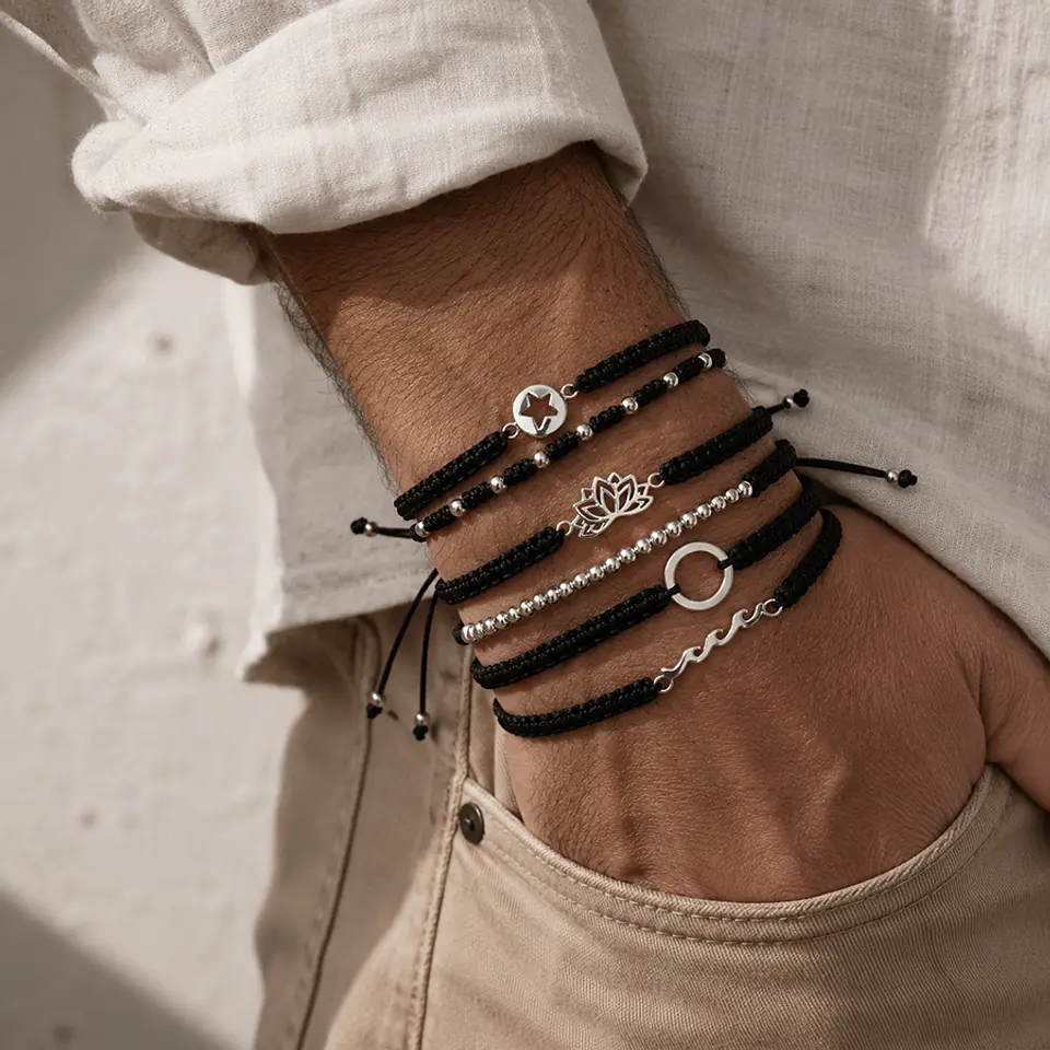 Pulsera Macramé Bolitas 5