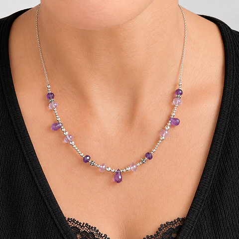 Collar Mix Amatistas Facetadas