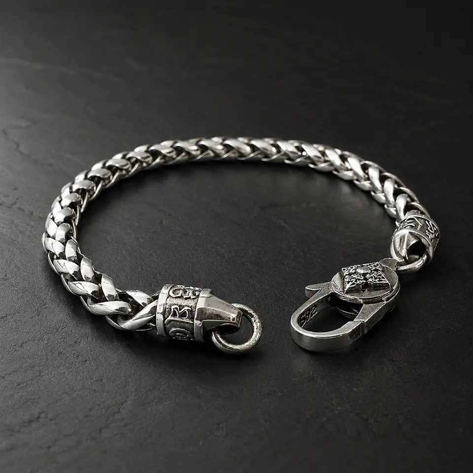 Pulsera Cadena Tejido Cáñamo 3