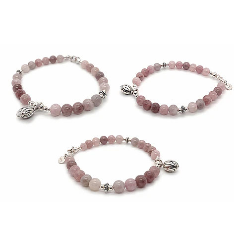 Pulsera Cuarzo Rosado Brote Loto
