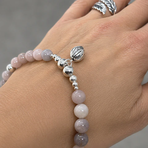Pulsera Cuarzo Rosado Brote Loto
