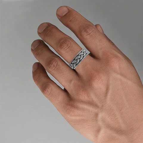 Anillo Trenzado Giratorio