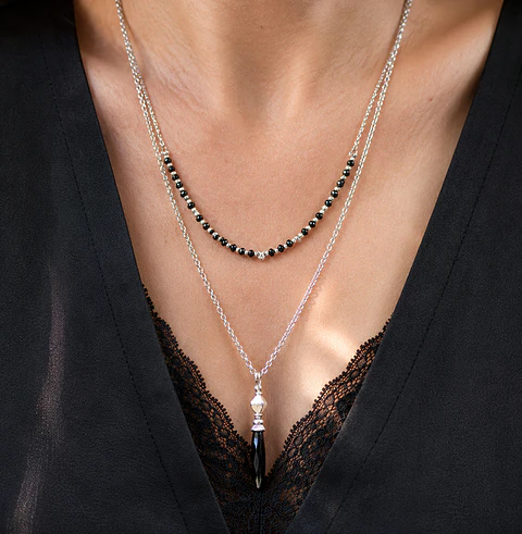 Collar Ónix Facetado Rombo