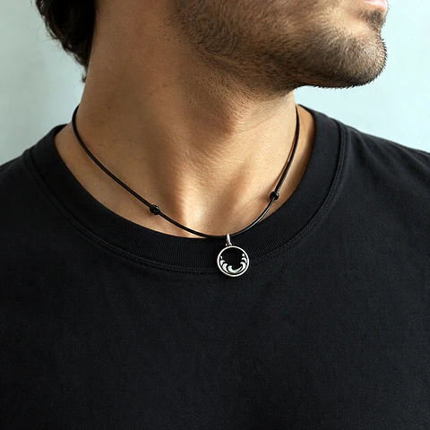 Collar Cuero Colgante Marea