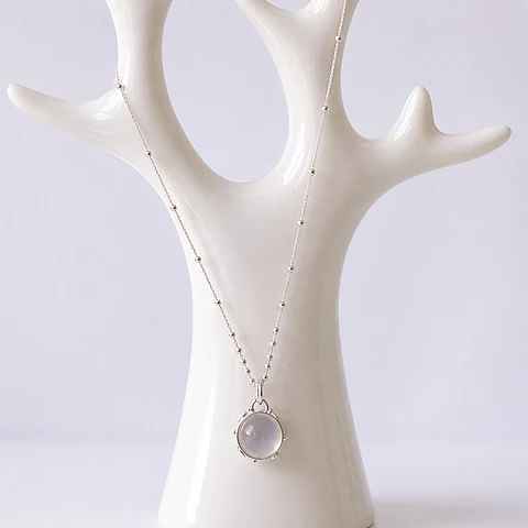Collar Bolitas Esfera Cuarzo Cristal