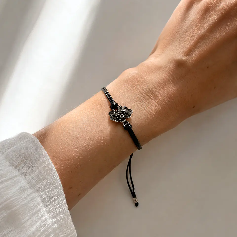 Pulsera Cordón Flor Renacer 3