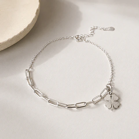 Pulsera Mezcla Cadena Trébol