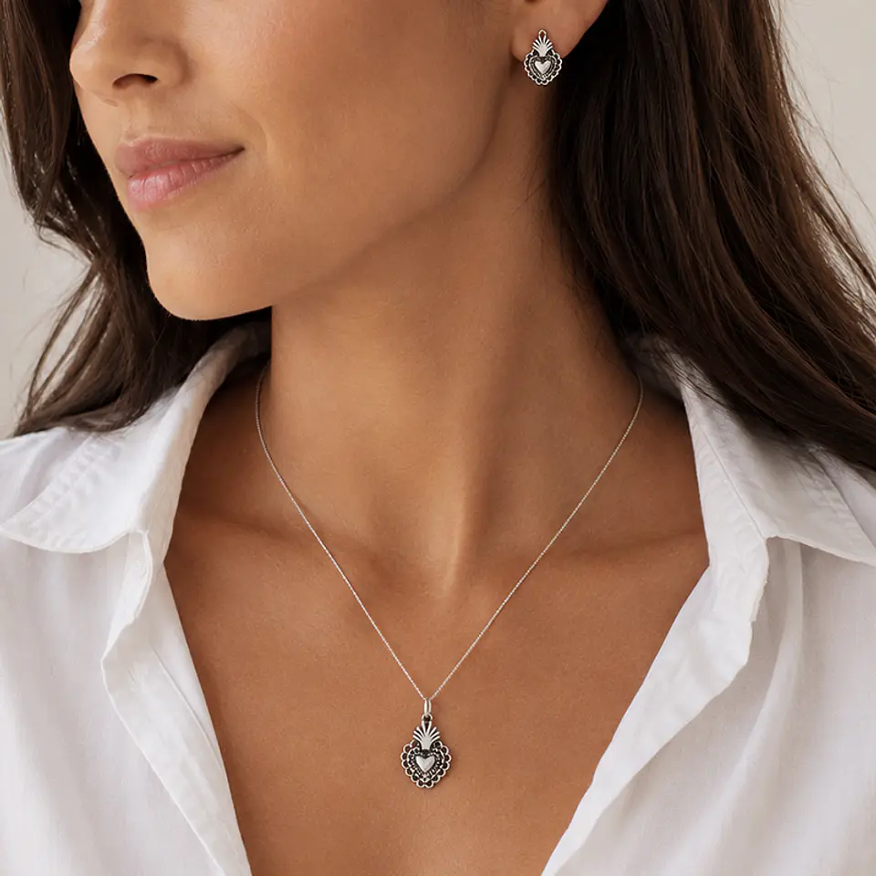 Conjunto Collar + Aros Corazón 1