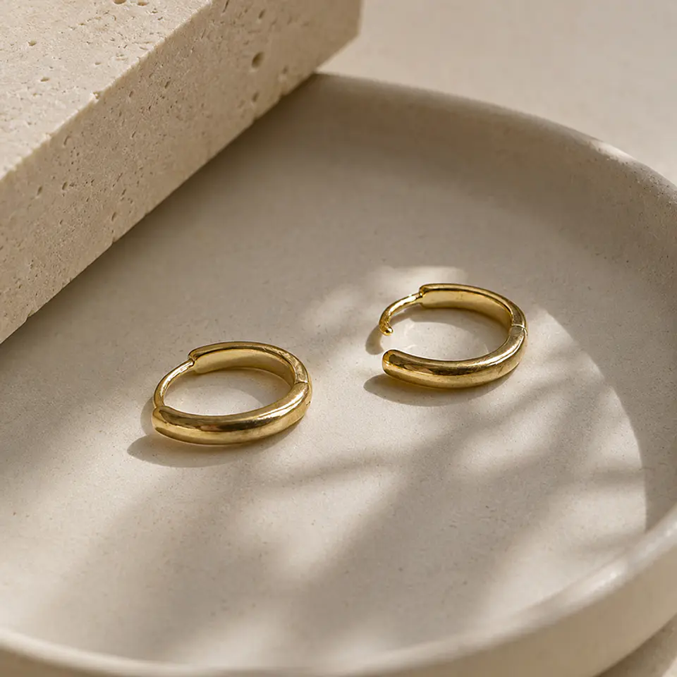 Aros Argolla Baño Oro 9mm 1