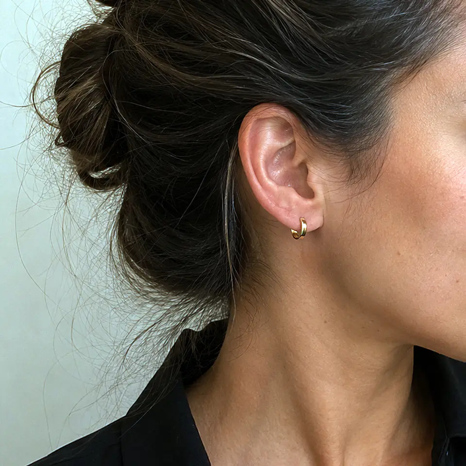 Aros Argolla Baño Oro 9mm 2