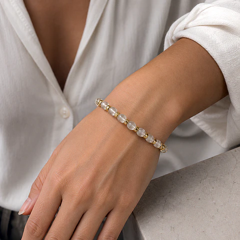 Pulsera Aura Oro Cuarzo Cristal