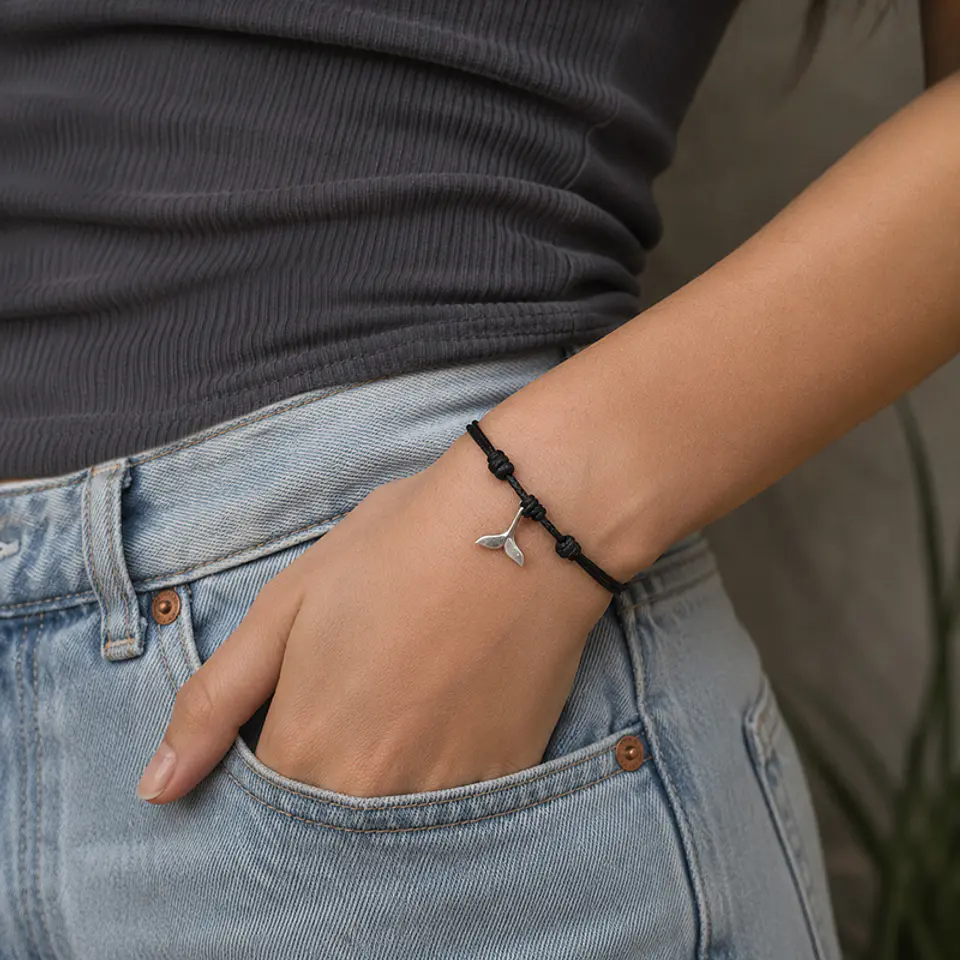 Pulsera Cuero Nudo Aleta 1