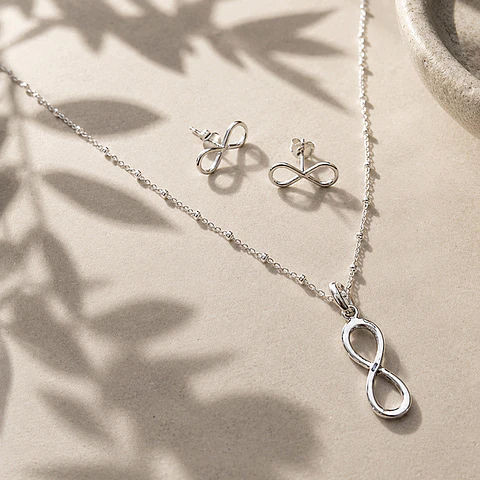 Conjunto Collar + Aros Infinito
