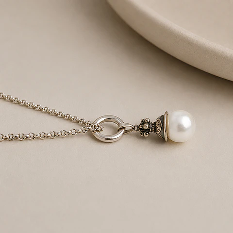 Collar Argolla Perla Loto