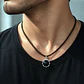 Collar Cuero Esfera Ónix - Miniatura 1