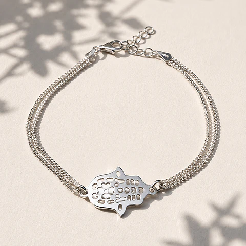 Pulsera Doble Cadena Hamnsa