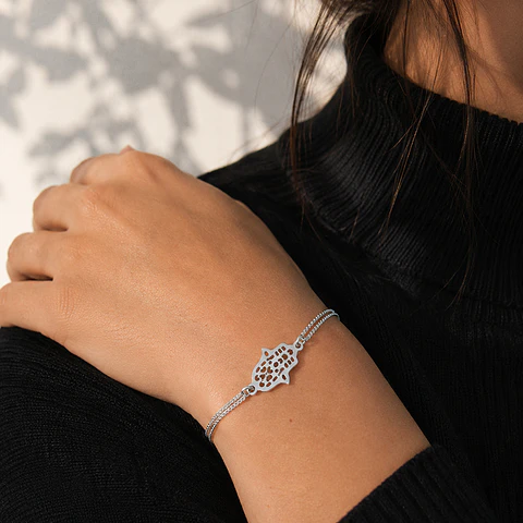 Pulsera Doble Cadena Hamnsa