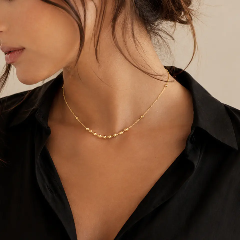 Collar Bolitas Oro 1