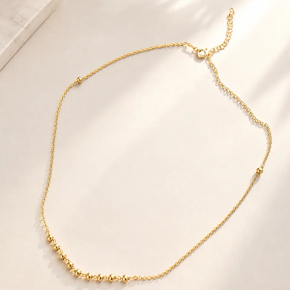 Collar Bolitas Oro 3