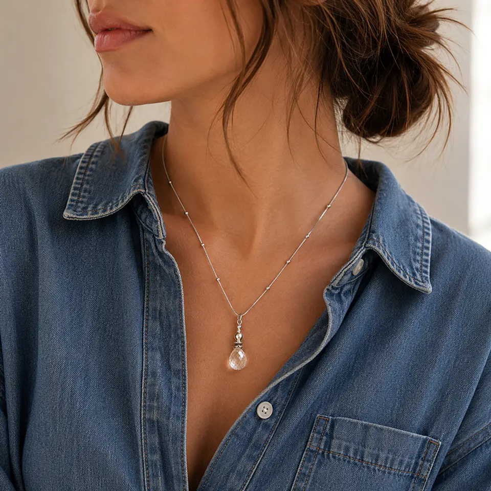 Colgante o Collar Gota Facetada 5