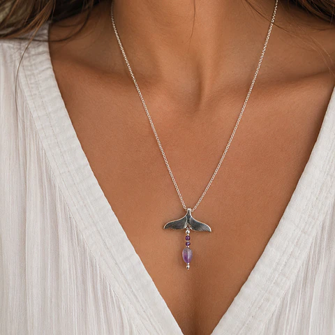 Collar Cola Ballena Amatistas