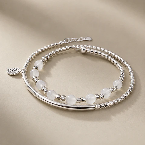 Pulsera Mostacillas Tubo Cuarzo Cristal 