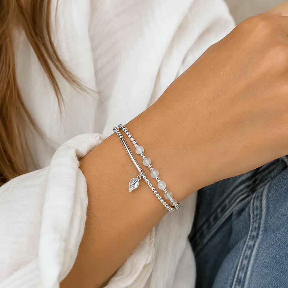 Pulsera Mostacillas Tubo Cuarzo Cristal  1