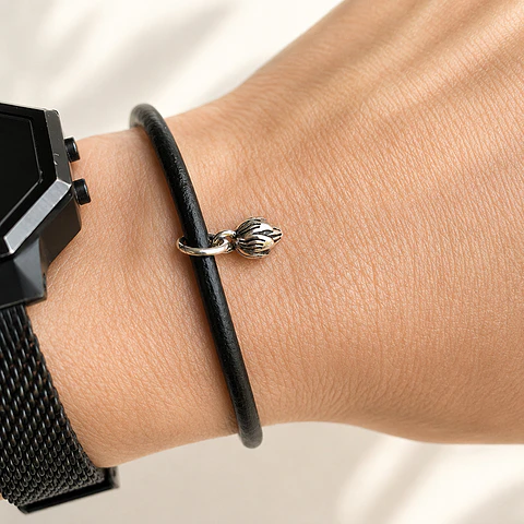 Pulsera Cuero Brote Loto