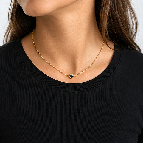 Collar Corazón Negro